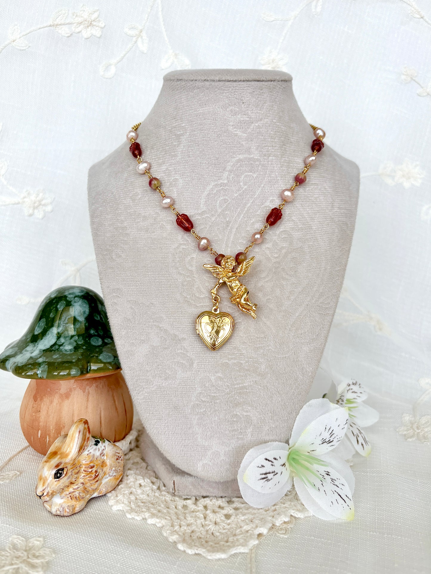 “Angels Arose” Brooch Locket Necklace