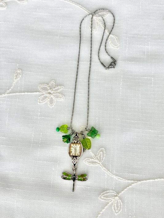 Silver Bulova - Watch Charm Necklace
