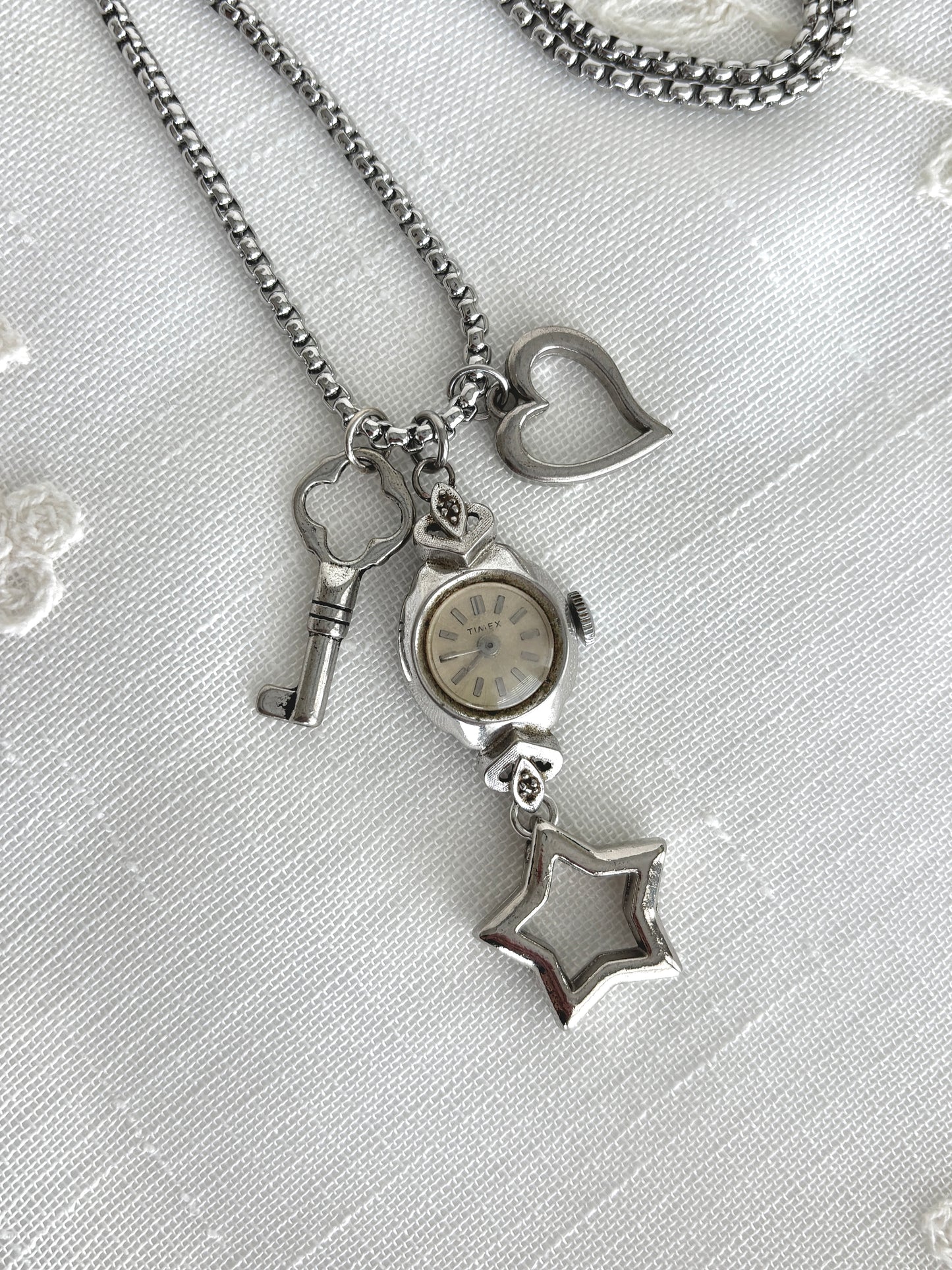 Silver Timex - Watch Charm Necklace