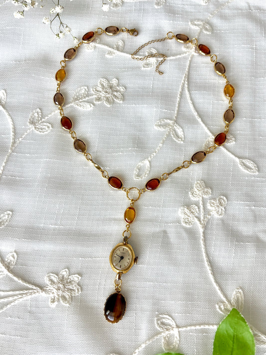 "Leaf Pile" Watch Necklace