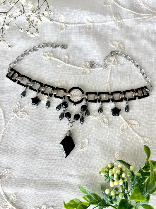 "Darkened Dusk" Watch Necklace