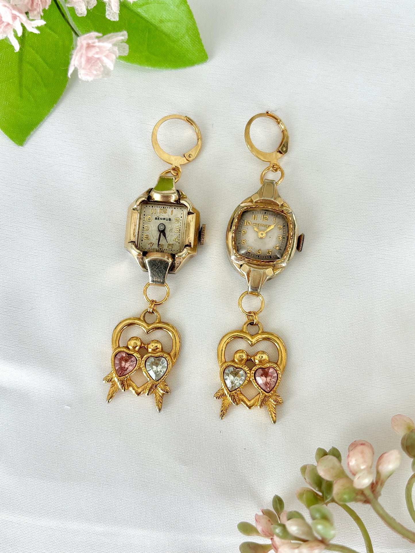 "Lovebirds" Watch Earrings