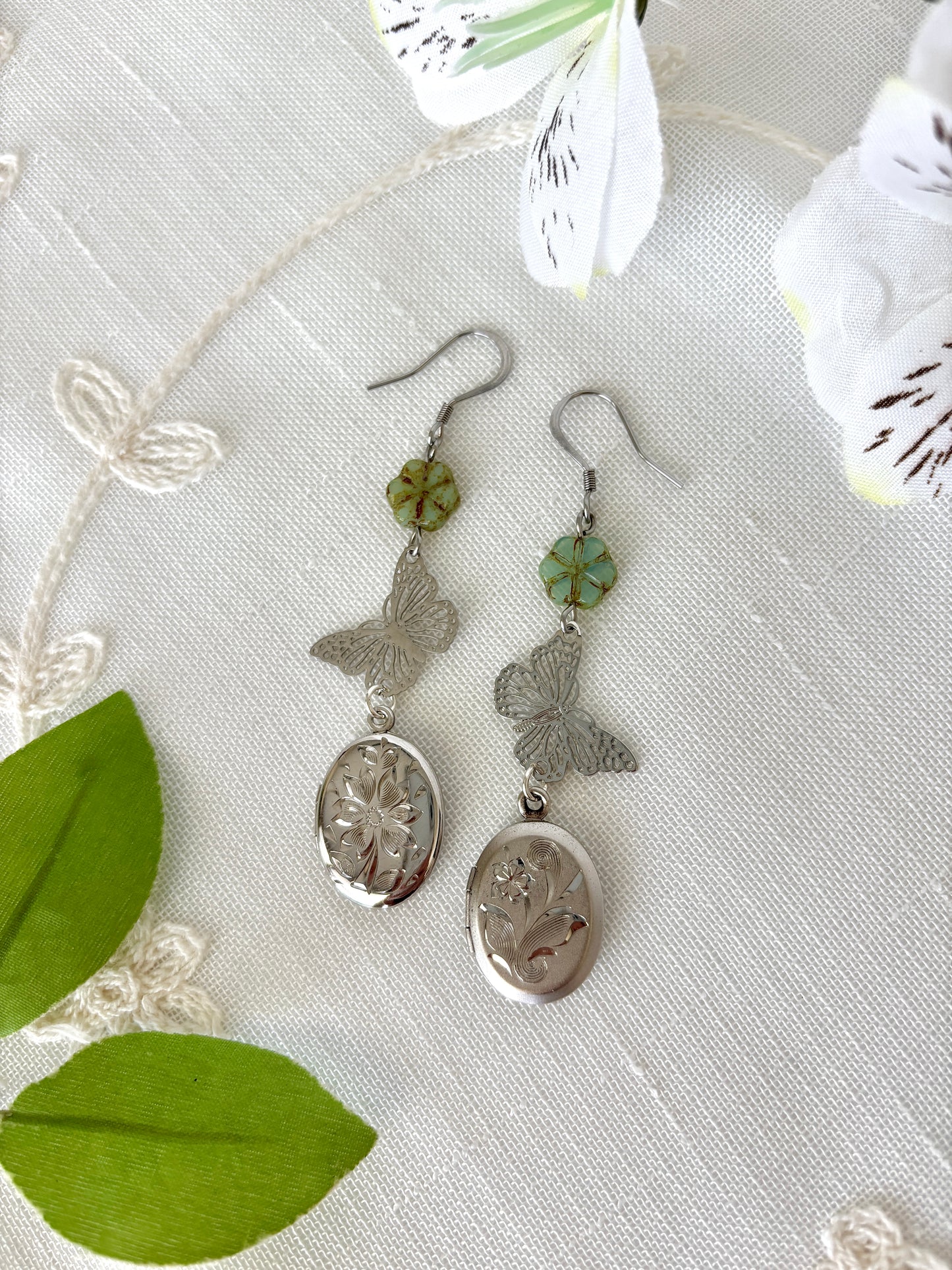 “Free Floating” Locket Earrings