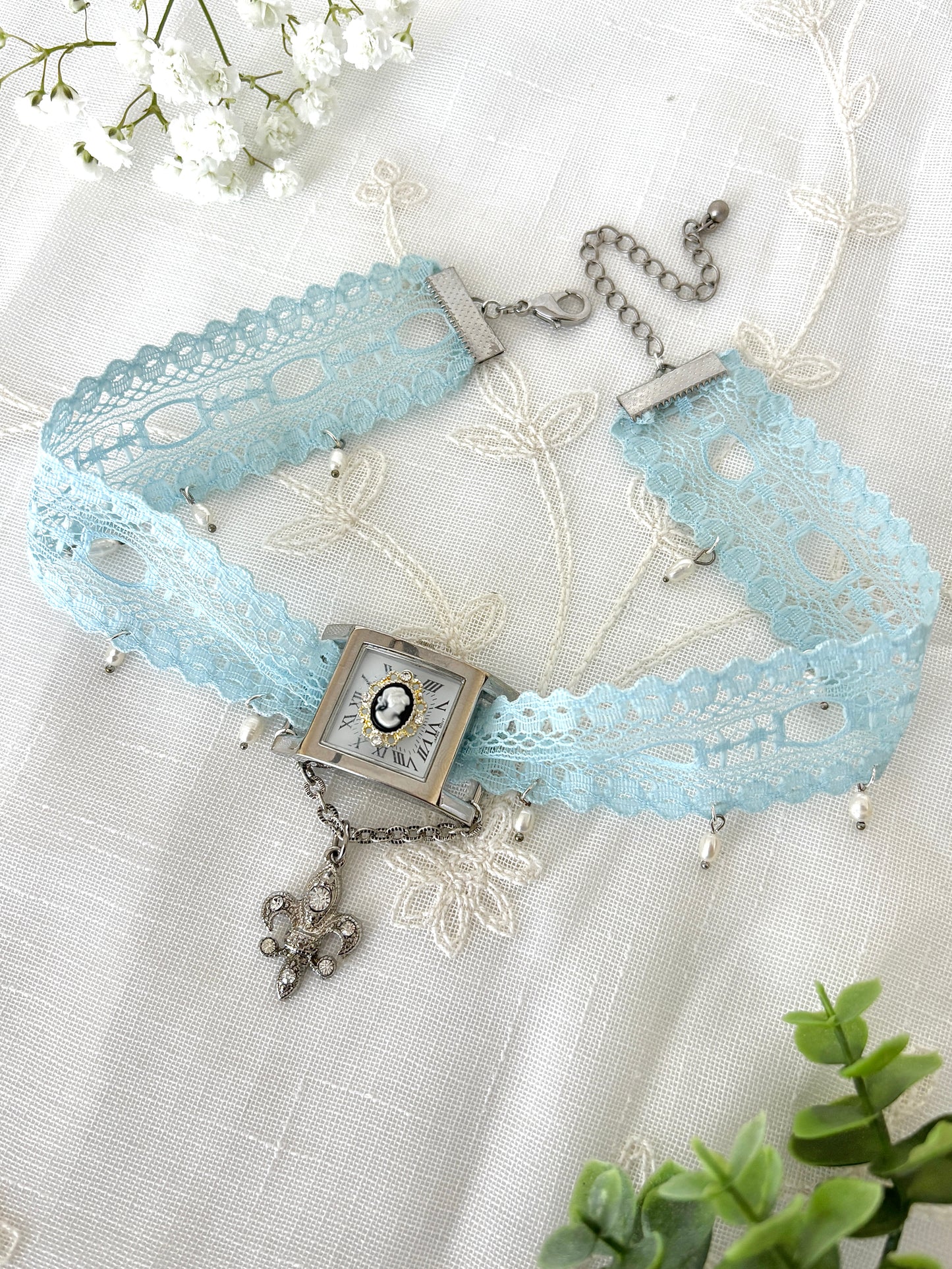 "Cinderelly" Lace Watch Choker Necklace