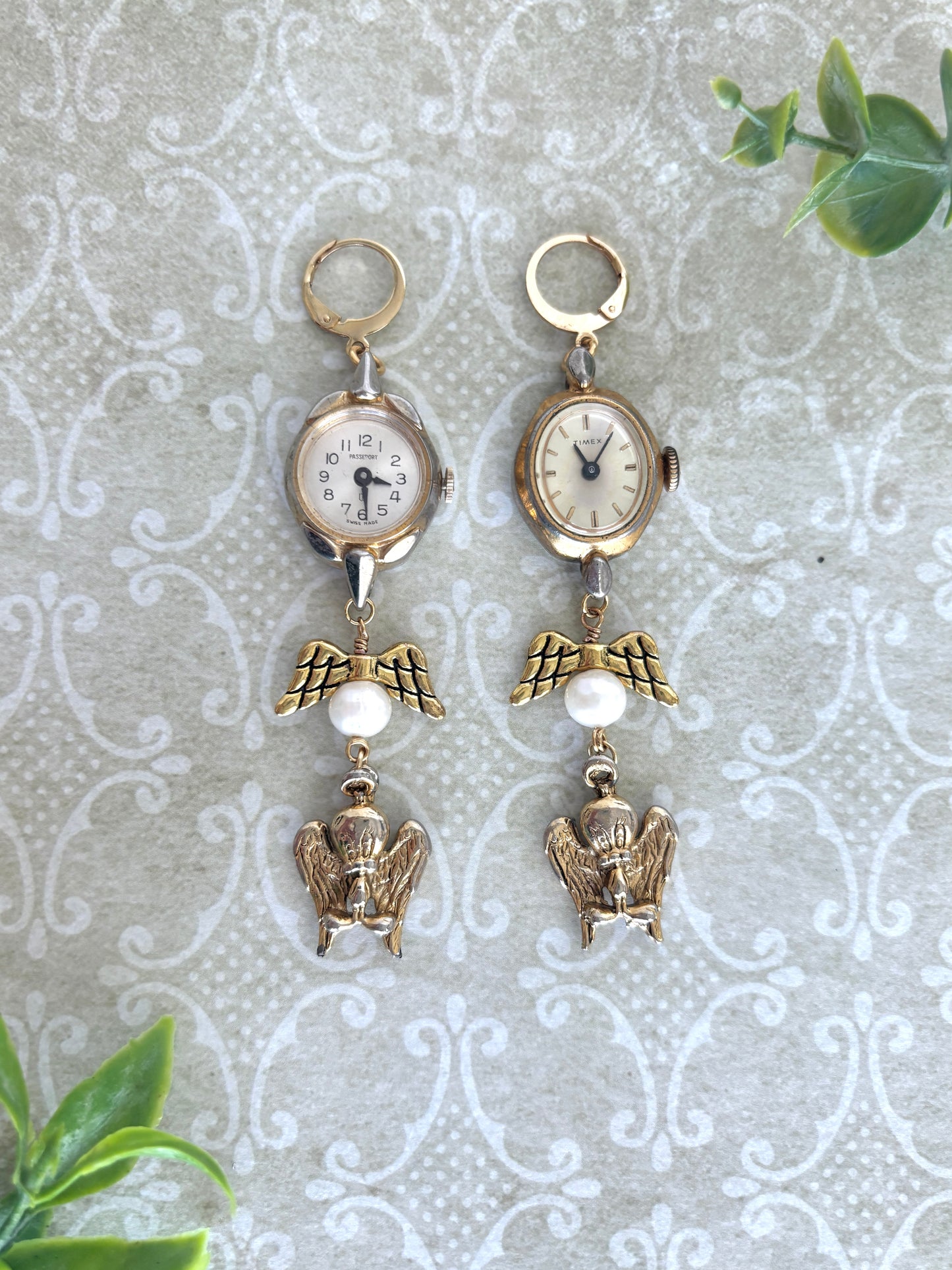"Puddy Tat" Watch Earrings