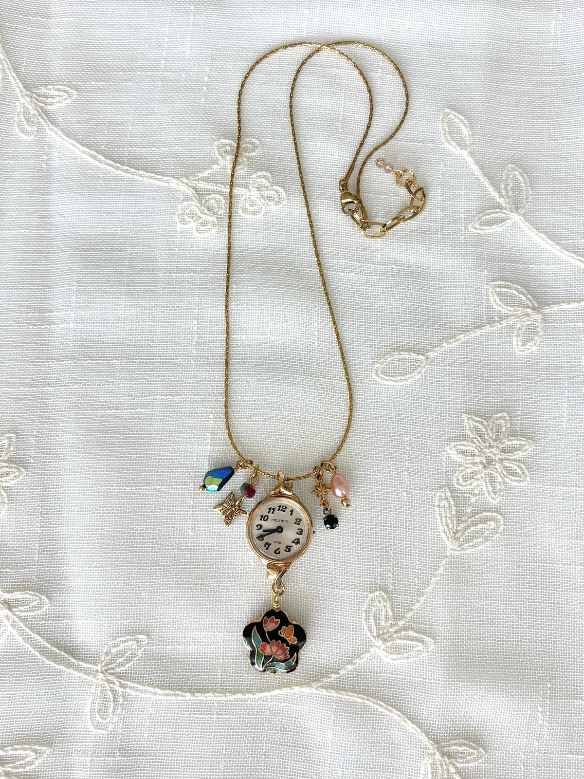 Gold Helbros - Watch Charm Necklace