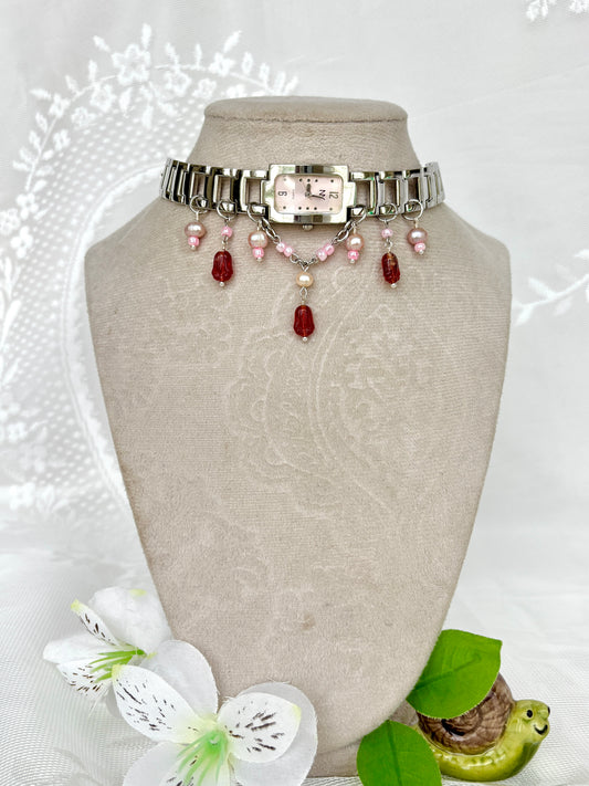 “Rosey Posey” Watch Necklace