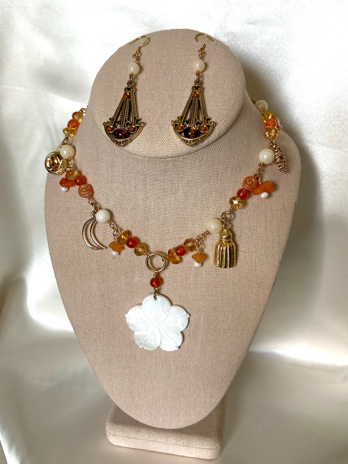 "Gilded Romance" Matching Necklace and Earrings Set