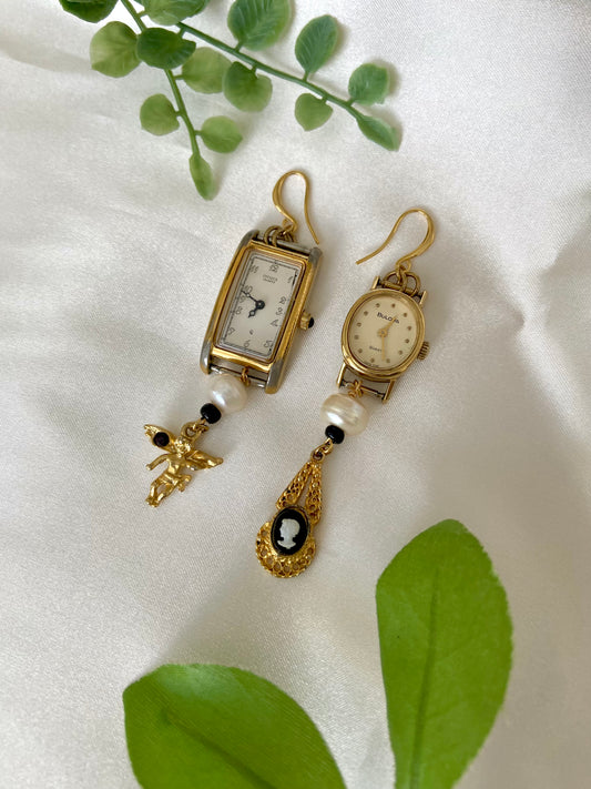 "Time and Eternity" Watch Earrings