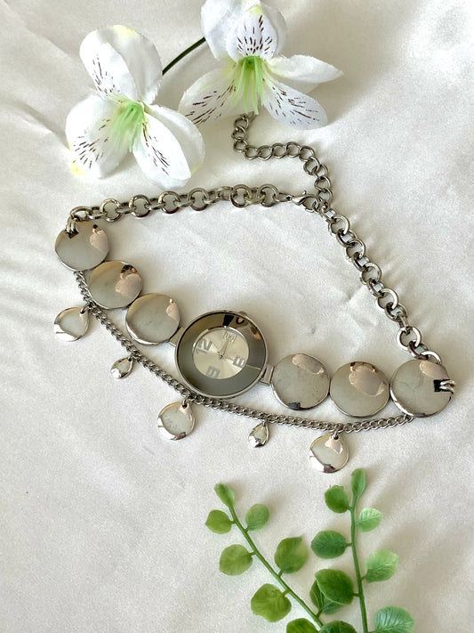 "Chrome Future" Watch Necklace