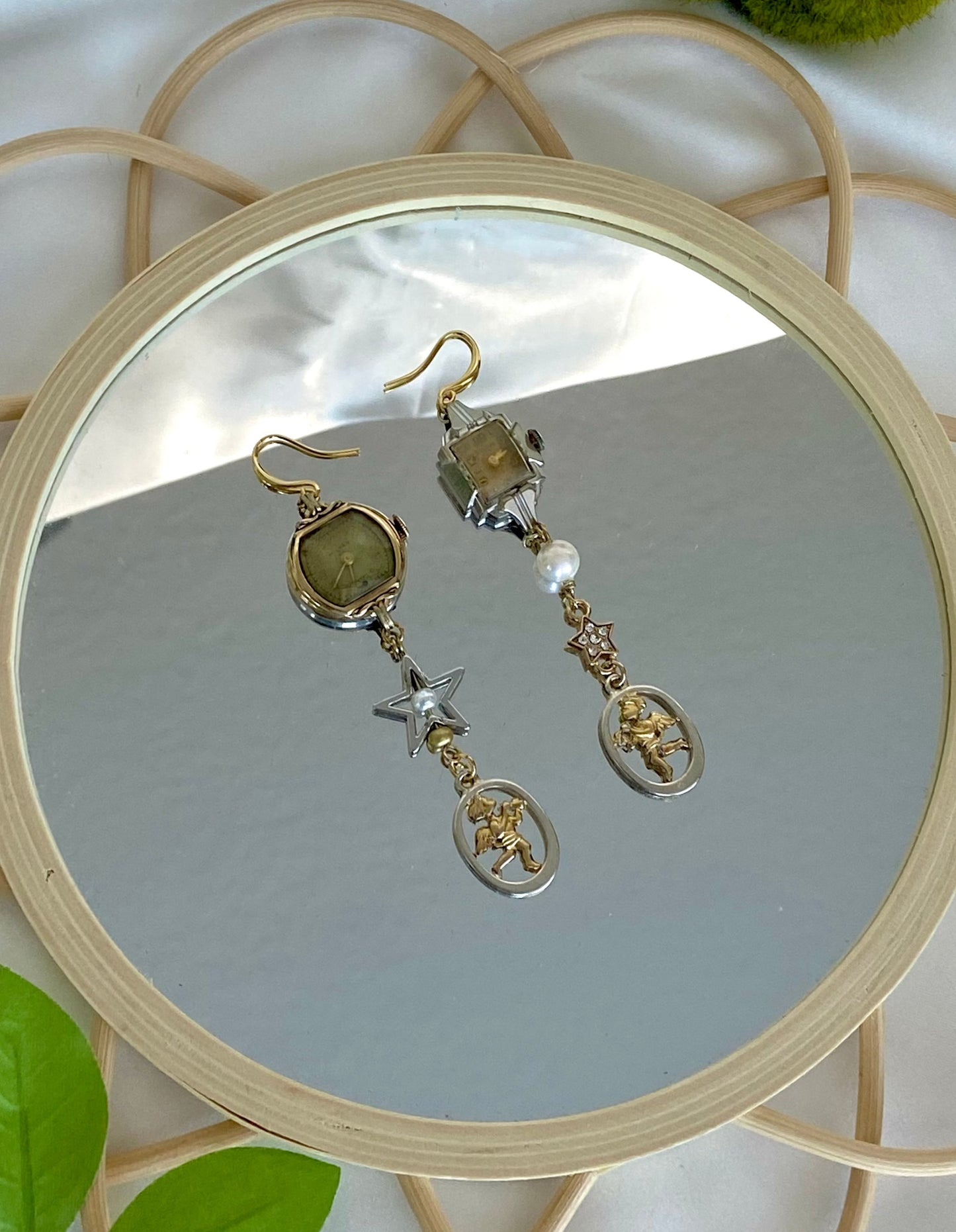 "Watch For Cherubs" Watch Earrings