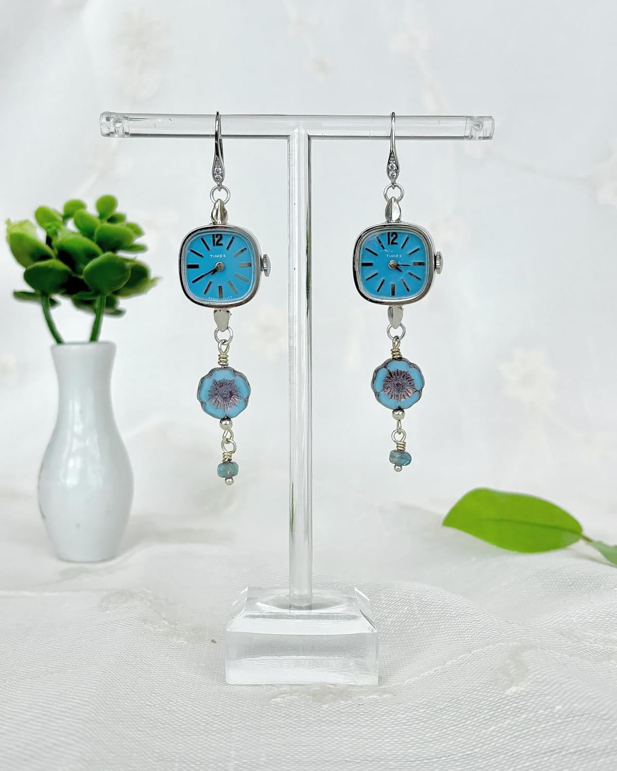 "Sky Watch" Watch Earrings