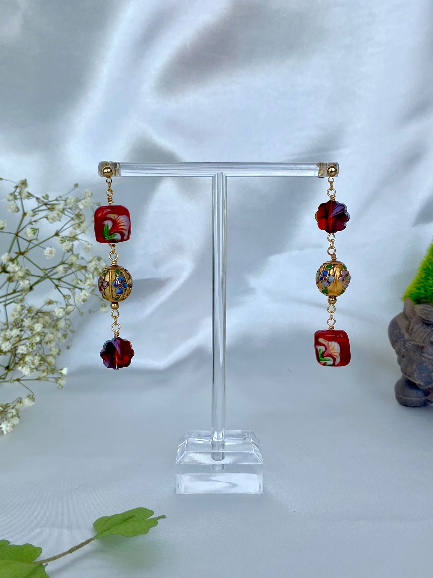 "Crimson Garden" Earrings