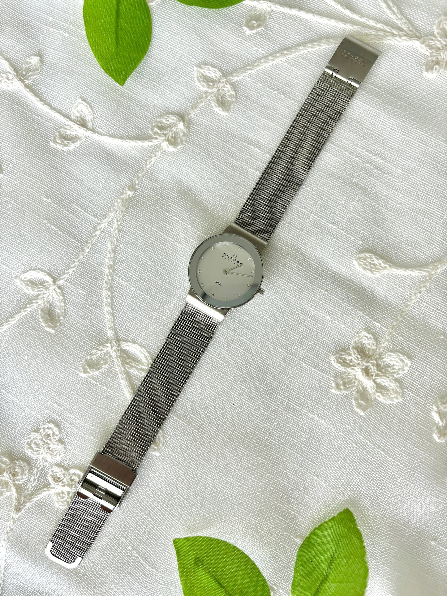 Skagen Denmark Silver Mesh Strap Watch