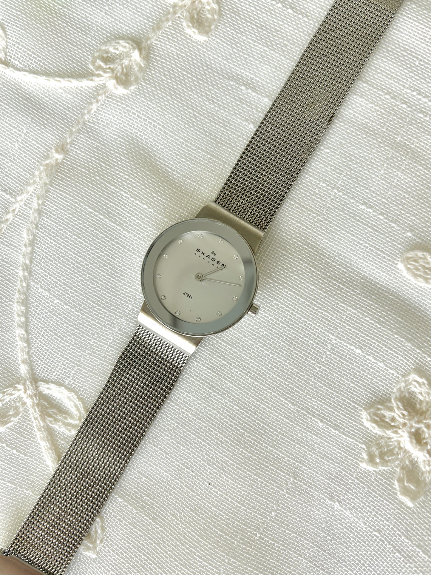 Skagen Denmark Silver Mesh Strap Watch