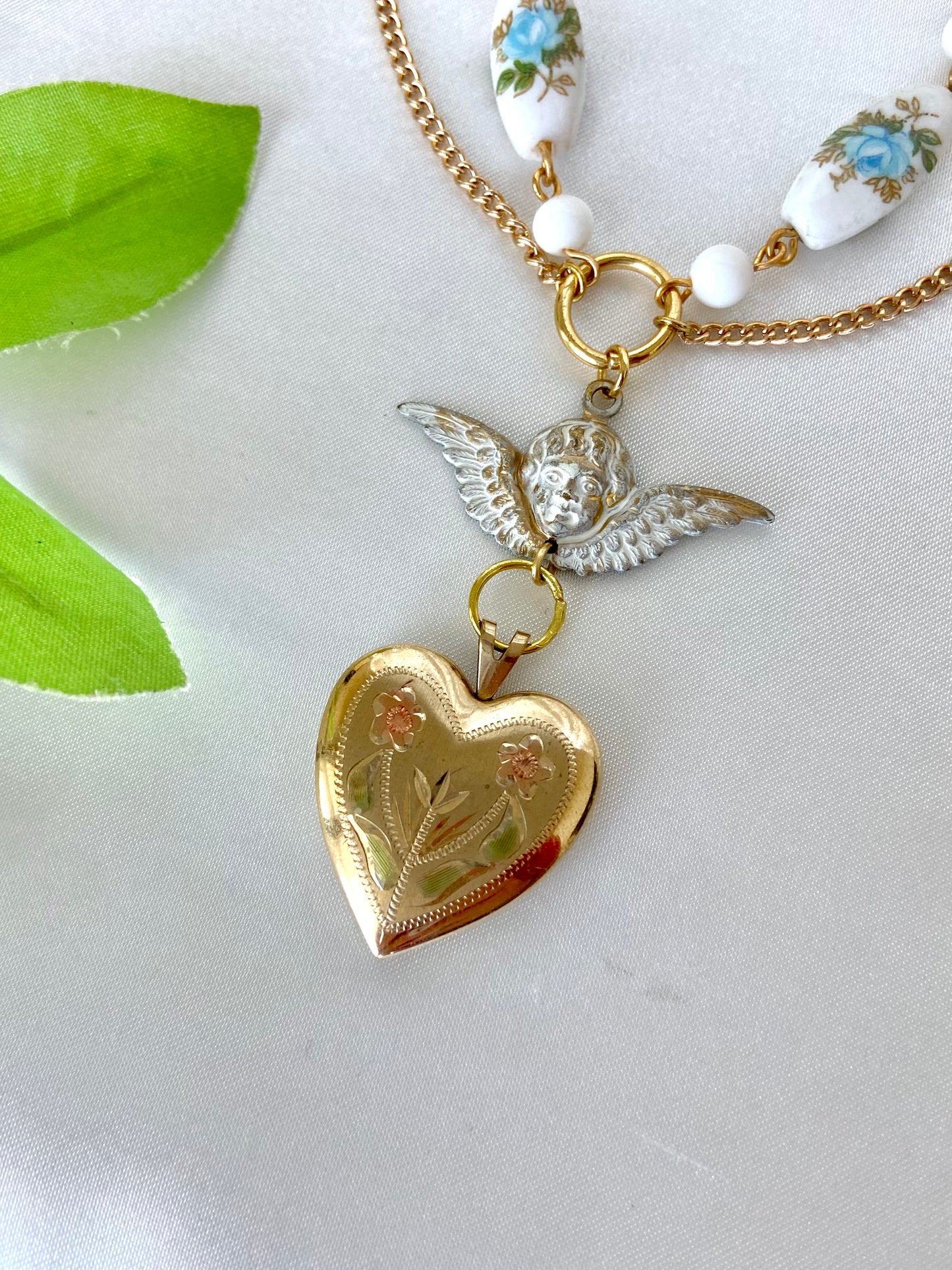 "Eden's Bloom" Vintage 14k Gold Fill Locket Necklace