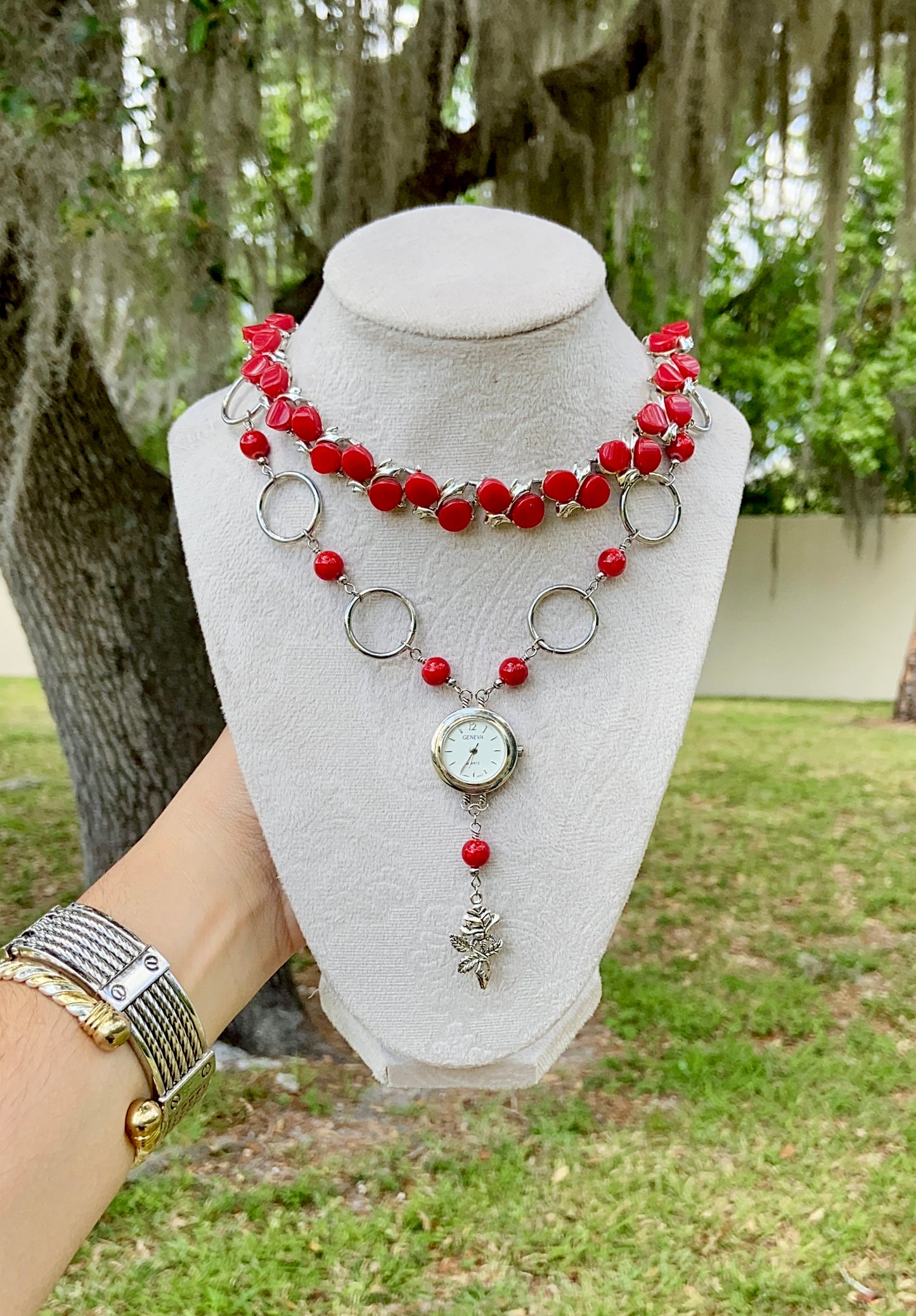 "Don't Be Red-iculous" Watch Necklace
