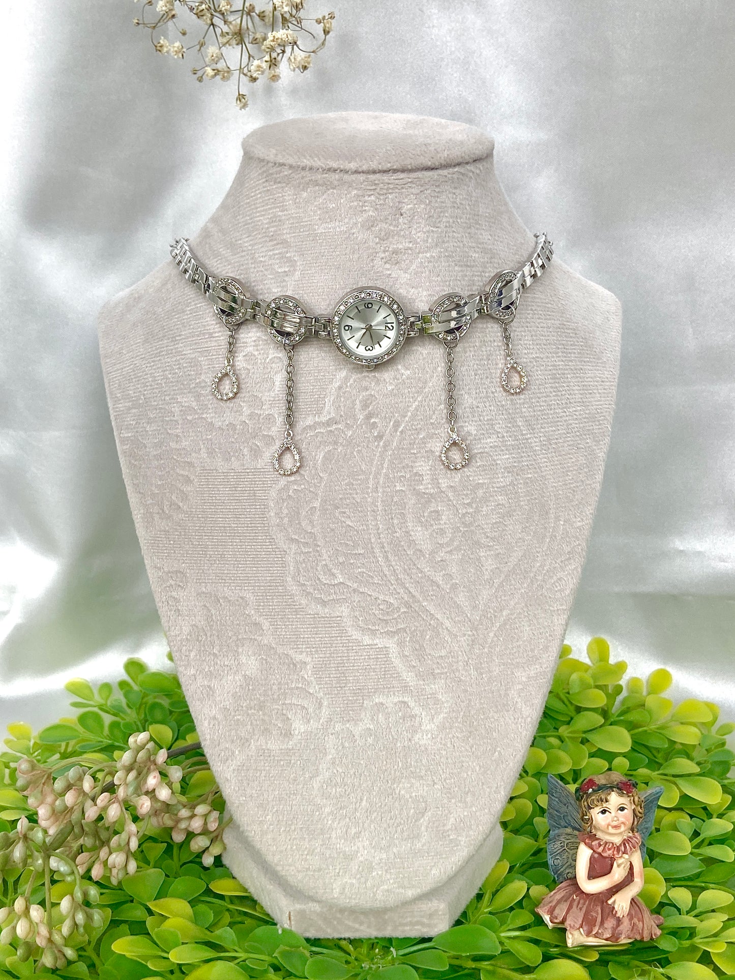 "Razz Dazzler" Watch Necklace
