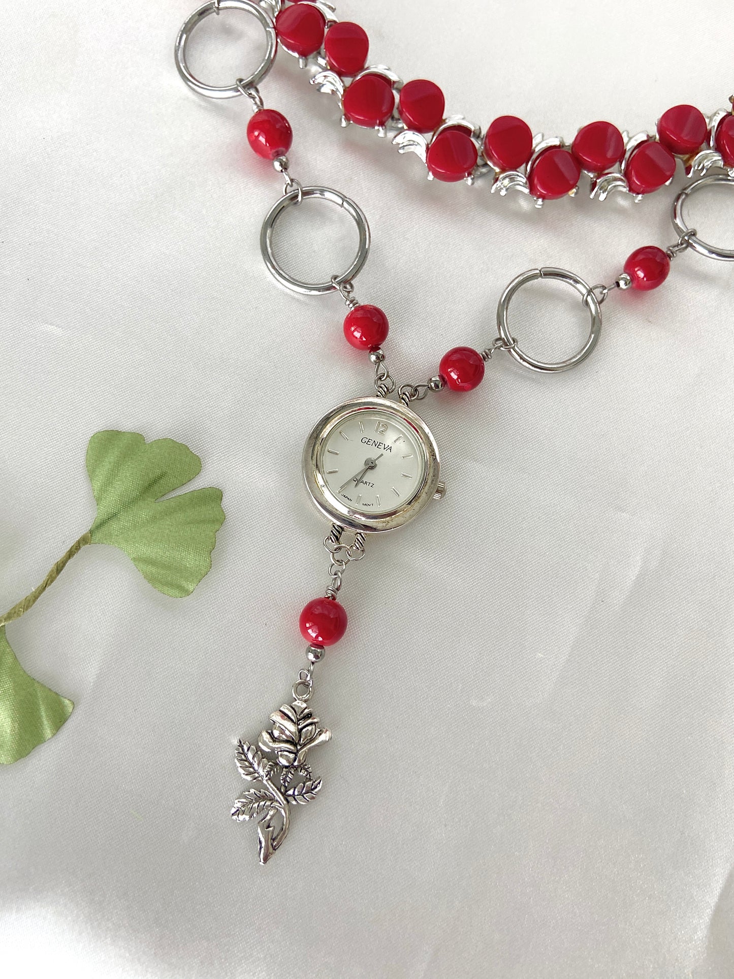 "Don't Be Red-iculous" Watch Necklace