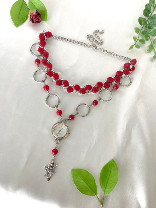 "Don't Be Red-iculous" Watch Necklace